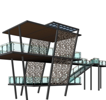 精品组合楼梯su模型集下载