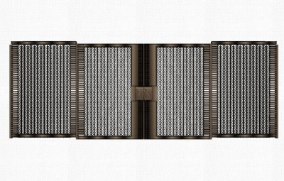 新中式铁艺大门草图大师模型，院门大门sketchup模型免费下载