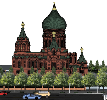 哈尔滨圣索菲亚大教堂草图大师模型下载，哈尔滨圣索菲亚大教堂su模型下载