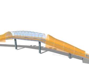 现代人行天桥草图大师模型，人行天桥sketchup模型免费下载