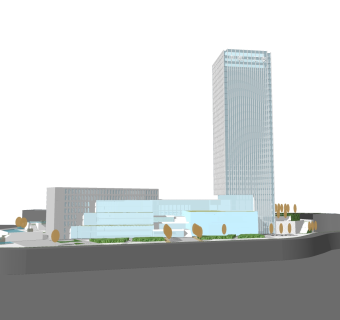 现代办公楼草图大师模型，办公楼sketchup模型免费下载