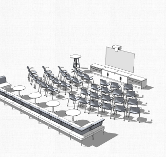 会议台草图大师模型，会议台sketchup模型，会议台su素材下载