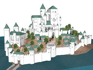 现代儿童<em>城堡</em>乐园草图大师模型，乐园sketchup模型下载