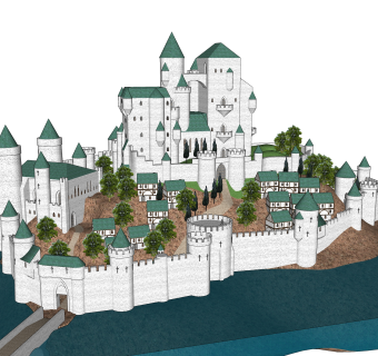 现代儿童城堡乐园草图大师模型，乐园sketchup模型下载