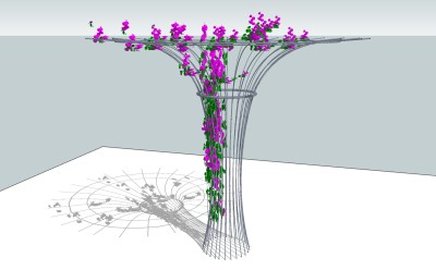 现代景观花架草图大师模型，景观花架sketchup模型下载