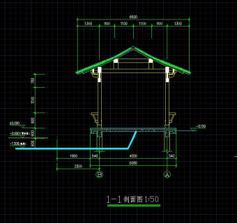 中式亭子CAD施工图，亭子CAD建筑图纸下载