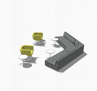 现代办公沙发su模型，办公沙发sketchup模型下载