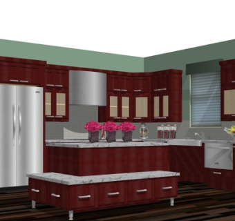 高级新中式橱柜草图大师模型库下载