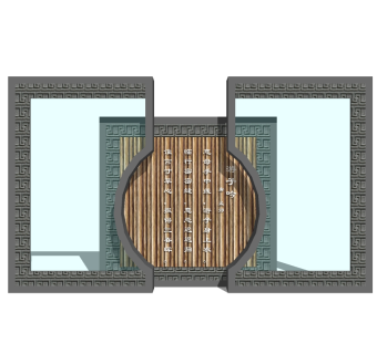 新中式景观墙草图大师模型，景观墙sketchup模型免费下载