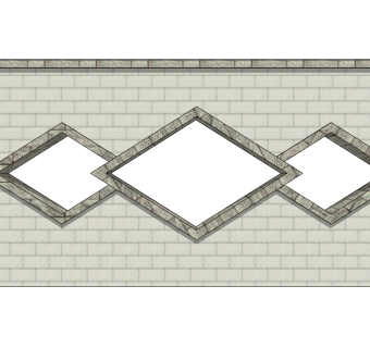 现代景观墙SU模型下载，景观墙skb模型分享