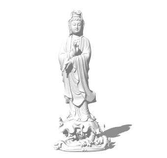 观音菩萨雕塑su模型,摆件草图大师模型下载