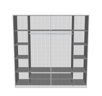 现代简约衣柜草图大师模型，衣柜SKP模型下载