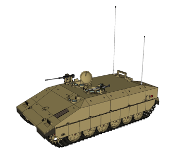 以色列雌虎重型装甲车草图大师模型，装甲车SU模型下载
