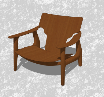 现代休闲椅草图大师模型，背靠椅su模型下载