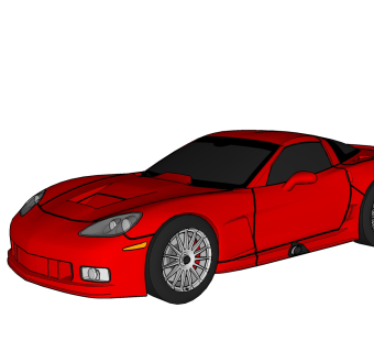 现代跑车免费su模型，现代跑车skp模型，草图大师素材下载