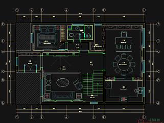 中式别墅施工图CAD图纸，别墅cad设计图纸下载