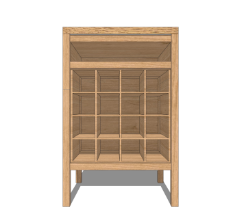 现代实木酒柜su模型，酒柜草图大师模型下载