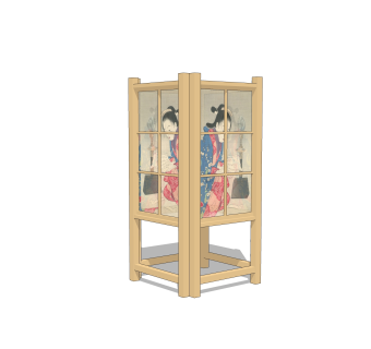 日式落地灯草图大师模型，落地灯sketchup模型下载