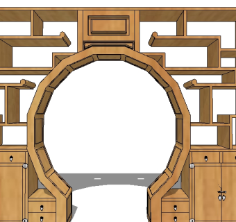  新中式博古架草图大师模型，博古架sketchup模型下载
