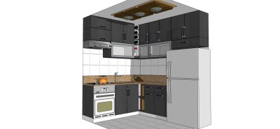 现代橱柜su模型，橱柜sketchup模型下载