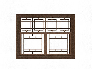 中式门窗草图大师模型，中式门窗sketchup模型下载