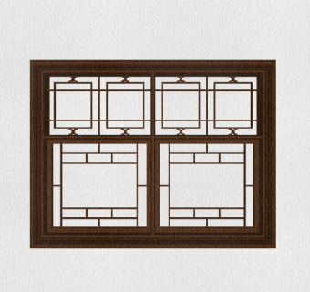 中式门窗草图大师模型，中式门窗sketchup模型下载