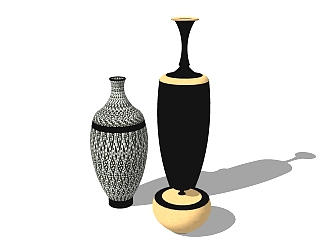 <em>现代陶瓷器皿</em>草图大师模型，陶瓷器皿sketchup模型下载