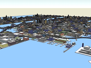 现代城市<em>规划</em>设计草图大师模型，城市<em>规划</em>sketchup模型