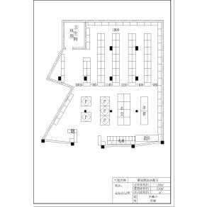 西流河小超市布局平面图下载，超市dwg文件分享