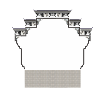 中式马头墙草图大师模型，马头墙sketchup模型免费下载