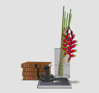  现代花瓶摆件草图大师模型，花瓶摆件sketchup模型下载