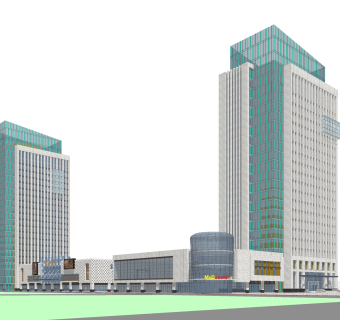 现代办公楼草图大师模型，办公楼sketchup模型免费下载