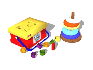 现代儿童智益玩具草图大师模型，玩具su模型下载