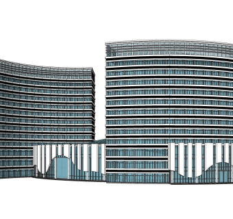现代高层办公楼草图大师模型，高层办公楼sketchup模型免费下载