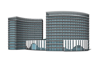 现代高层办公楼草图大师模型，高层办公楼sketchup模型免费下载