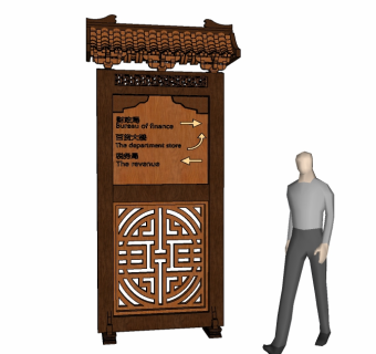 现代大型场所定位导视牌sketchup模型免费下载，大型场所指示牌草图大师模型
