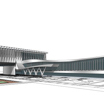 现代办公楼草图大师模型，办公楼sketchup模型免费下载