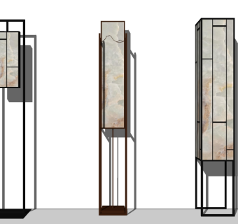 新中式落地灯草图大师模型，落地灯sketchup模型下载