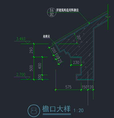 檐口大样CAD图库，檐口CAD建筑图纸下载