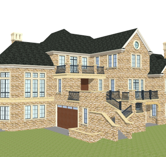 欧式独栋别墅草图大师模型，独栋别墅sketchup模型免费下载