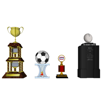 金属奖杯摆件草图大师模型,现代装饰品su模型下载