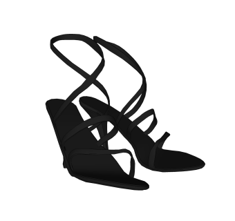 现代系带高跟凉鞋草图大师模型,服装店衣架su模型下载