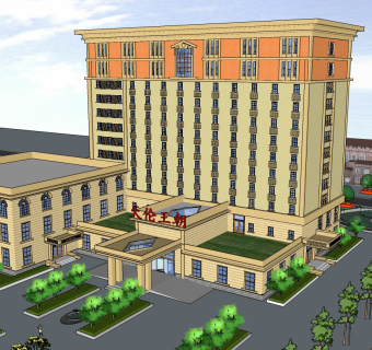 城市豪华酒店草图大师模型下载、城市豪华酒店su模型下载