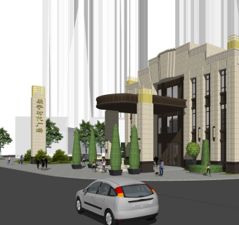 欧式新古典售楼处草图大师模型，新古典售楼处sketchup模型免费下载