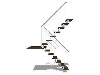 双跑平行<em>楼梯sketchup模型</em>免费下载