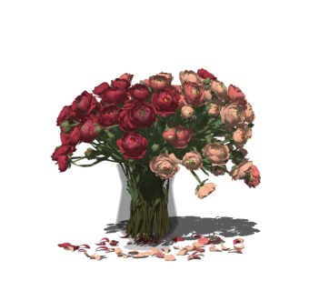 现代花瓶花卉skp文件下载，花瓶花卉草图大师模型