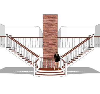现代楼梯草图大师模型，楼梯sketchup模型下载