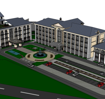 豪华酒店草图大师模型下载、豪华酒店su模型下载