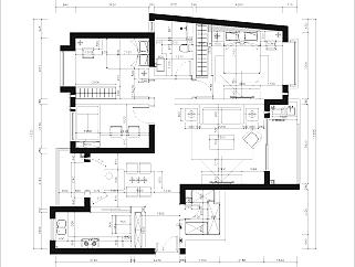 欧式三室两厅120㎡上海x润国际花园施工图CAD图纸dwg文件分享