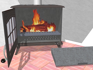  壁炉草图大师模型，壁炉sketchup模型下载